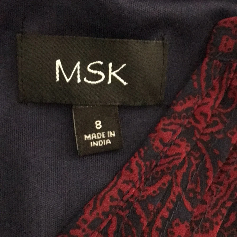 MSK Women's 8 Beet Red Paisley Fit & Flare Dress‎ Whimsigoth Goth Cocktail NEW